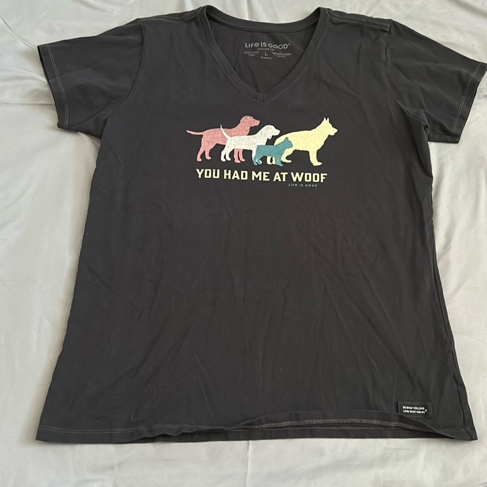Life is Good crusher tee, size L